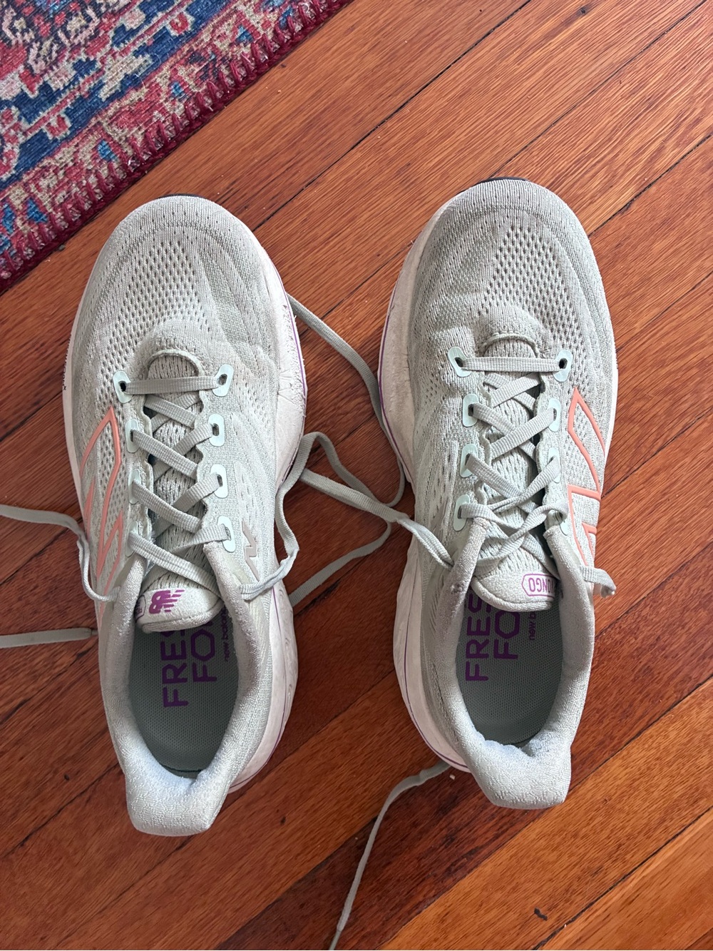 New Balance Women’s Light Gray with Pink Accent Fresh Foam Sneakers